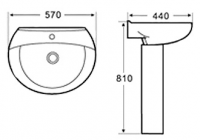 Раковина Arcus 6002 white с пьедесталом