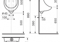 Писсуар Jika Korint 4410.0 подвесной, с внешним подводом воды