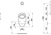 Писсуар Laufen Alessi 4097.1.400.415.1 подвесной, с крышкой, с "мухой"