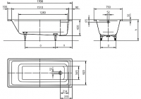 Стальная ванна Kaldewei Ambiente Puro 652 с покрытием Anti-Slip и Easy-Clean