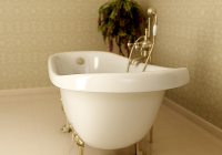 Ванна из литьевого мрамора Фэма Салерно (ножки белые, слив-перелив пластик)