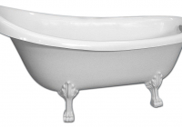 Ванна из литьевого мрамора Фэма Салерно (ножки белые, слив-перелив пластик)