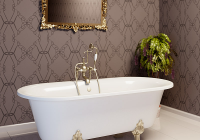 Ванна из литьевого мрамора Фэма Феррара (ножки бронза, слив-перелив пластик)