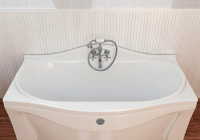 Ванна из литьевого мрамора Фэма Франческа (фурнитура хром)