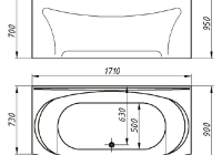 Ванна из литьевого мрамора Фэма Франческа (фурнитура хром)