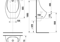 Писсуар Jika Domino 4110.1 подвесной, с отверстием для распылителя