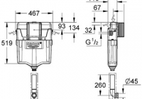 Смывной бачок скрытого монтажа Grohe GD 2 38661000